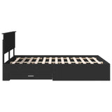 Bed Frame with Headboard Black 135 x 190 cm Engineered Wood 3410905