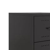 Bedside Cabinets 2 pcs Black 36x39x43.5 cm Steel 846627