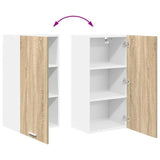 Hanging Cabinet with Door Sonoma Oak and White 40 x 31 x 80 cm 884260