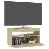 TV Cabinet with LED Lights Sonoma Oak 75x35x40 cm 804397