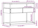 Console Table Black Oak 75 x 40 x 75 cm Engineered Wood 862938