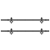 Sliding Door Hardware Kit 305 cm Steel Black 3295791