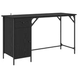 Computer Desk Black Oak 131 x 48 x 75 cm Engineered Wood 882834
