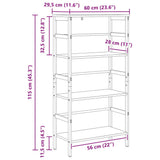 Bookshelf 3-Tier 60 x 29.5 x 115 cm Engineered Wood Old Wood 883926