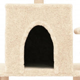Cat Tree with Sisal Scratching Posts Cream 122 cm 172088