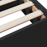 Bed Frame Black Engineered wood Double Storage Bed Frame 3280280