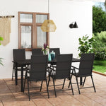 ZNTS 7 Piece Garden Dining Set Black 3060050