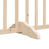Dog Gate with Door Foldable 9 Panels 450 cm Poplar Wood 3155697