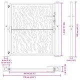Garden Gate Black 100x100 cm Steel Trace Design 4100979