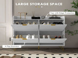 Narrow Shoe Storage Cabinet, Slim Shoe Cupboard with 4 Flip Drawers, Adjustable Shelf, Shoe Rack for T3398P378000