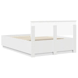 Bed Frame with Headboard White 150 x 200 cm Engineered Wood 3408152