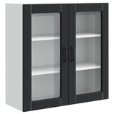 Wall Glass Cabinet PORTO Black 80 x 31 x 80 cm Engineered Wood 885416