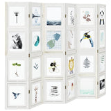 Room Divider 6 Panels White Solid Wood Paulownia 358698