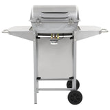 Gas BBQ Grill with 2 Cooking Zones Silver Stainless Steel 44274