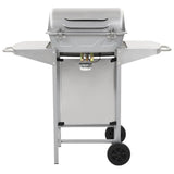 Gas BBQ Grill with 2 Cooking Zones Silver Stainless Steel 44274