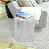 ZNTS Hammered Aluminium Stool/Side Table Silver 242326