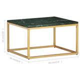 Coffee Table Green 60x60x35 cm Real Stone with Marble Texture 286440