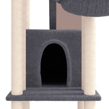 Cat Tree with Sisal Scratching Posts Dark Grey 201 cm 171644