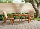 3-Piece Garden Dining Set Natural Solid Acacia Wood 3434592