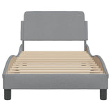 Bed Frame "Dover" Light Grey 90x190 cm Single Fabric 373317