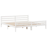 Bed Frame with Headboard without Mattress White 200x200 cm 3305952
