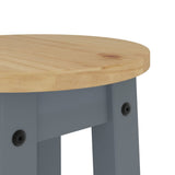 Bar Stools 2 pcs Grey Solid Wood Pine 4005700