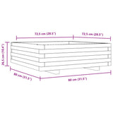 Garden Planter Wax Brown 80x80x26.5 cm Solid Wood Pine 847310