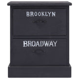 Nightstands 2 pcs Black 38x28x45 cm Paulownia Wood 284059