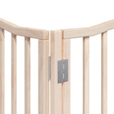 Dog Gate with Door Foldable 8 Panels 640 cm Poplar Wood 3155610