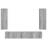 TV Cabinet Set Wall-mounted 3 pcs Grey Sonoma Engineered Wood 3408985