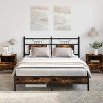 Bed Frame without Mattress Smoked Oak 137x190 cm Engineered Wood 4106889