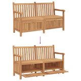 Garden Bench with Storage 150 x 60 x 90 cm Solid Teak Wood 42001960