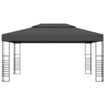 ZNTS Gazebo with LED String Lights 3x4 m Anthracite 3070308