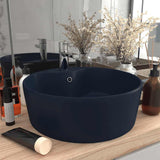 Luxury Wash Basin with Overflow Matt Dark Blue 36x13 cm Ceramic 147034