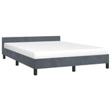 Bed Frame without Mattress Dark Grey Full Velvet 347604