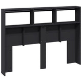 Headboard Cabinet Black Engineered wood Bed Headboard Rectangular 839197