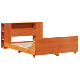 Bed Frame without Mattress Wax Brown 135x190 cm Double Solid Wood Pine 3323661