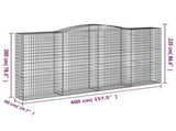 Arched Gabion Baskets 7 pcs 400x50x200/220 cm Galvanised Iron 3147066