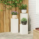 Plant Stand 3 pcs White Steel 865828