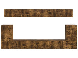 TV Cabinet Set Wall-mounted 5 pcs Smoked Oak Engineered Wood 3409092