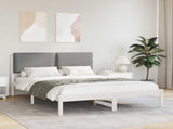 Bed Frame with Upholstered Headboard Light Grey 150 x 200 cm 877833