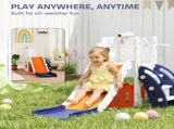 AIYAPLAY 5 in 1 Kids Slide Set with Basketball Hoop, Climbing Frame, Telescope, Storage Box for T3398P554998