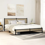 Metal Bed Frame without Mattress Sonoma Oak 160x200 cm 4007871
