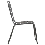 310155 Outdoor Chairs 4 pcs Slatted Design Steel Dark Grey