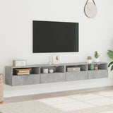 TV Wall Cabinets 2 pcs Concrete Grey 100x30x30 cm Engineered Wood 836889