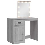 Dressing Table with LED Lights Grey Sonoma 90x42x132.5 cm 834976