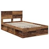 Bed Frame with Headboard Old Wood 135 x 190 cm Engineered wood 3407893