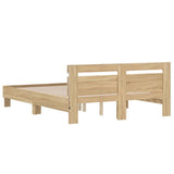 Bed Frame with LED without Mattress Sonoma Oak 140x190 cm 3207562