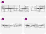 Outdoor Sofa Set 7 pcs White 59 x 59 x 37 cm Solid Acacia Wood 3387288