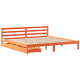 Bed Frame without Mattress Wax Brown 200x200 cm Solid Wood Pine 3301562
